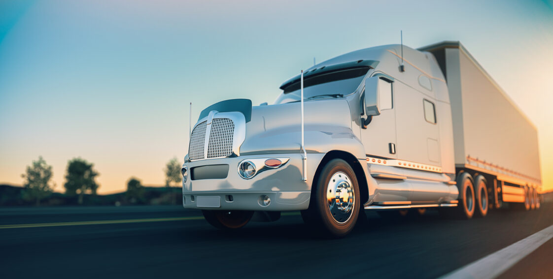 Semi Truck Driving on the Road