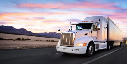 Semi Truck Transporting Freight