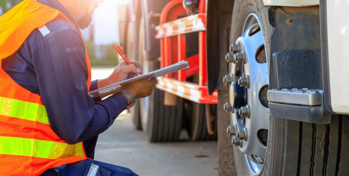 Preforming a pre-trip inspection on a truck