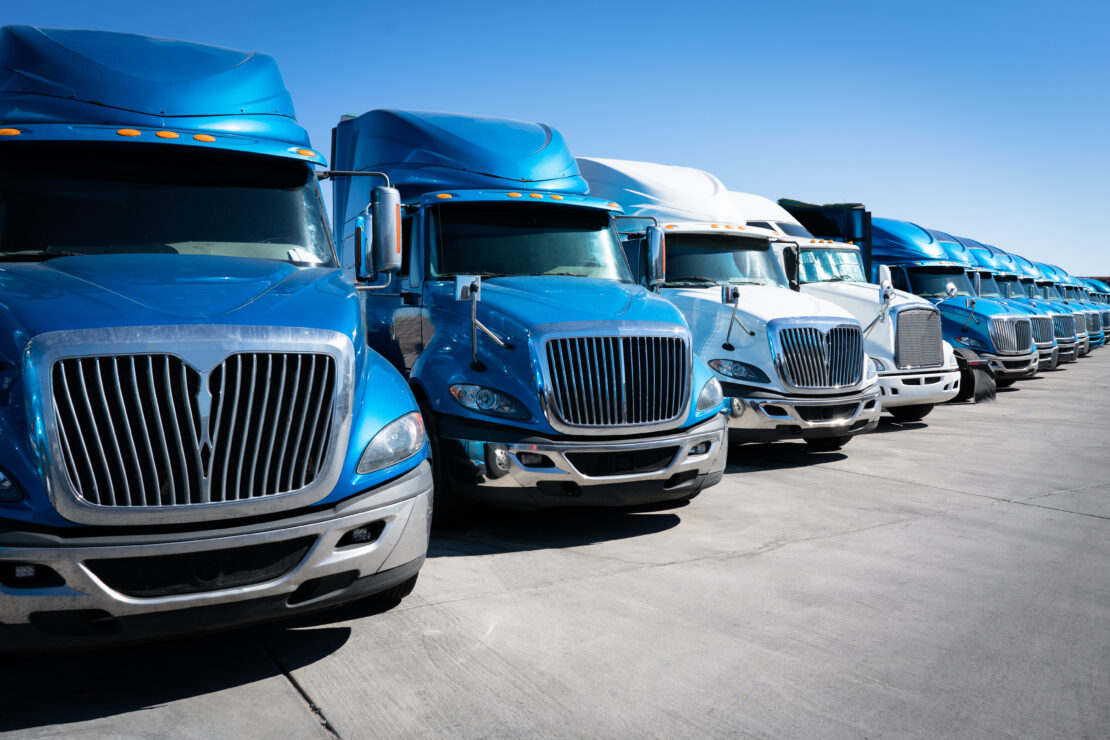 Fleet of semi trucks