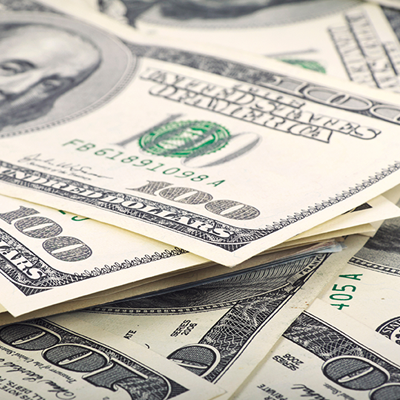 Stack of hundred-dollar bills